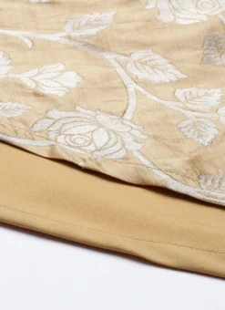 Beige Brocade Boat Neck Flared Dress Festive Wear -Mahra Clothing Shop Beige Brocade Boat Neck Flared Dress DRBS02105387 rrc3