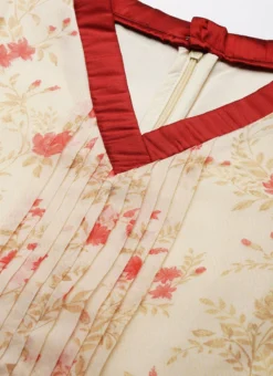 Beige Digital Printed Organza Kurta Set After Six Wear -Mahra Clothing Shop Beige Digital Printed Organza Kurta Set KSBS02202389 rrc1