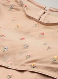 Teen Girls Peach Georgette Embroidered Tiered Gown Festive Wear -Mahra Clothing Shop Beige Georgette Embroidered Tiered Gown IWBS02212560 rrc1