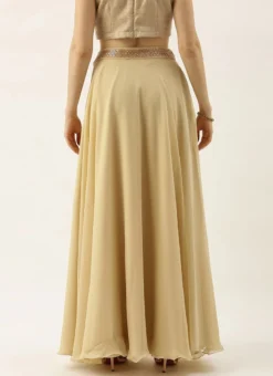 Beige Georgette High N Low Full Circular Skirt Festive Wear 10 Beige Georgette High N Low Full Circular Skirt Festive Wear -Mahra Clothing Shop Beige Georgette High N Low Full Circular Skirt WBBS02012676 b