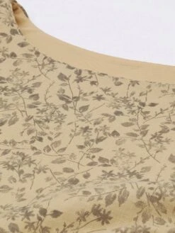 Beige Printed Rayon Boat Neck Maxi Dress After Six Wear -Mahra Clothing Shop Beige Printed Rayon Boat Neck Maxi Dress DRBS02101821 rrc1