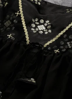 Dupatta From Black Chinon Embroidered N Sequins Gharara Set After Six Wear -Mahra Clothing Shop Black Chinon Embroidered N Sequins Gharara Set SLBS02209627 rrc1 2