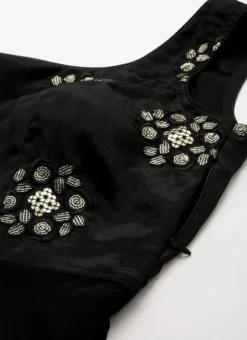 Top From Black Chinon Embroidered N Sequins Gharara Set After Six Wear -Mahra Clothing Shop Black Chinon Embroidered N Sequins Gharara Set SLBS02209627 rrc2 1