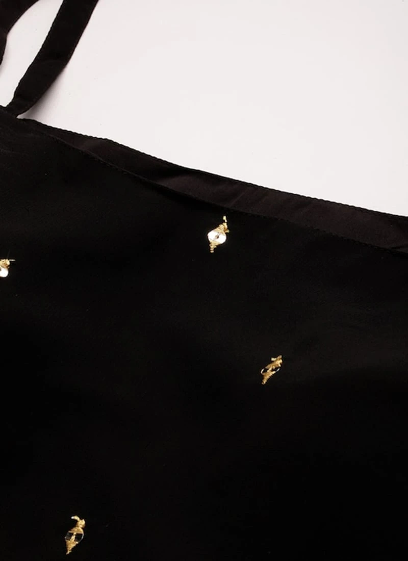 Bottom From Black Embroidered Georgette Gharara Set After Six Wear 5 Bottom From Black Embroidered Georgette Gharara Set After Six Wear - Image 5