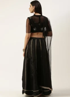 Dupatta From Black Embroidered Kali Lehenga Set After Six Wear -Mahra Clothing Shop Black Embroidered Kali Lehenga Set GHBS02209756 b