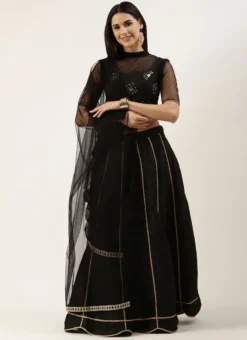 Dupatta From Black Embroidered Kali Lehenga Set After Six Wear -Mahra Clothing Shop Black Embroidered Kali Lehenga Set GHBS02209756 u