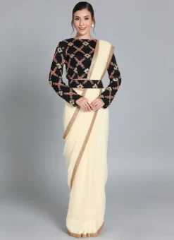 Black Embroidered N Beige Belt Saree Party Wear -Mahra Clothing Shop Black Embroidered N Beige Belt Saree SABS01911778 u