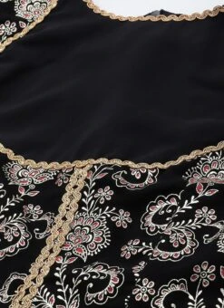 Black Foli Print Georgette Kurti Set Festive Wear -Mahra Clothing Shop Black Foli Print Georgette Kurti Set KSBS02302551 rrc1