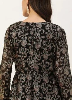 Black Foli Print Georgette Kurti Set Festive Wear -Mahra Clothing Shop Black Foli Print Georgette Kurti Set KSBS02302551 rrc3