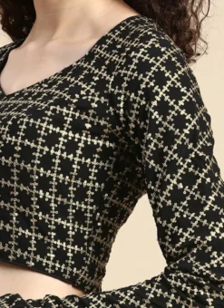Black Georgette Embroidered Blouse Festive Wear -Mahra Clothing Shop Black Georgette Embroidered Blouse BLBS02303867 rrc3