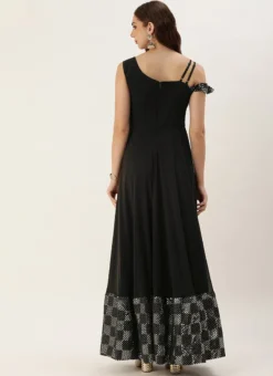 Teen Girls Black Georgette Embroidered Gown Party Wear -Mahra Clothing Shop Black Georgette Embroidered Gown IWBS02306374 b