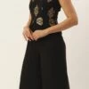 Black Georgette Sequins Jumpsuit Festive Wear