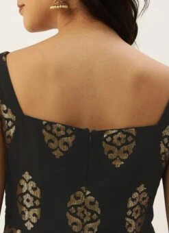 Black Georgette Sequins Jumpsuit Festive Wear -Mahra Clothing Shop Black Georgette Sequins Jumpsuit DRBS02306303 rrc2