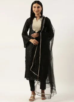 Teen Girls Black Georgette Sequins Narrow Straight Pant Suit Festive Wear -Mahra Clothing Shop Black Georgette Sequins Narrow Straight Pant Suit SLBS02211248 u 3