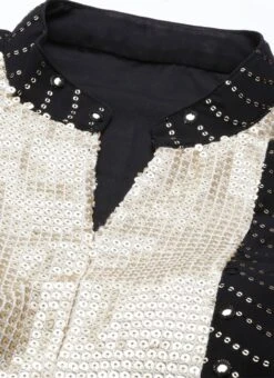 Dupatta From Black Georgette Sequins Narrow Straight Pant Suit After Six Wear -Mahra Clothing Shop Black Georgette Sequins Narrow Straight Pant Suit SLBS02211248 rrc1 2