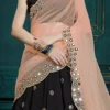 Black Georgette Tikki Work Umbrella Lehenga Party Wear