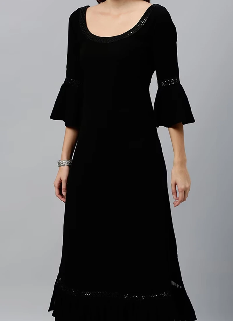 Black Georgette Top Work Wear 1 Black Georgette Top Work Wear