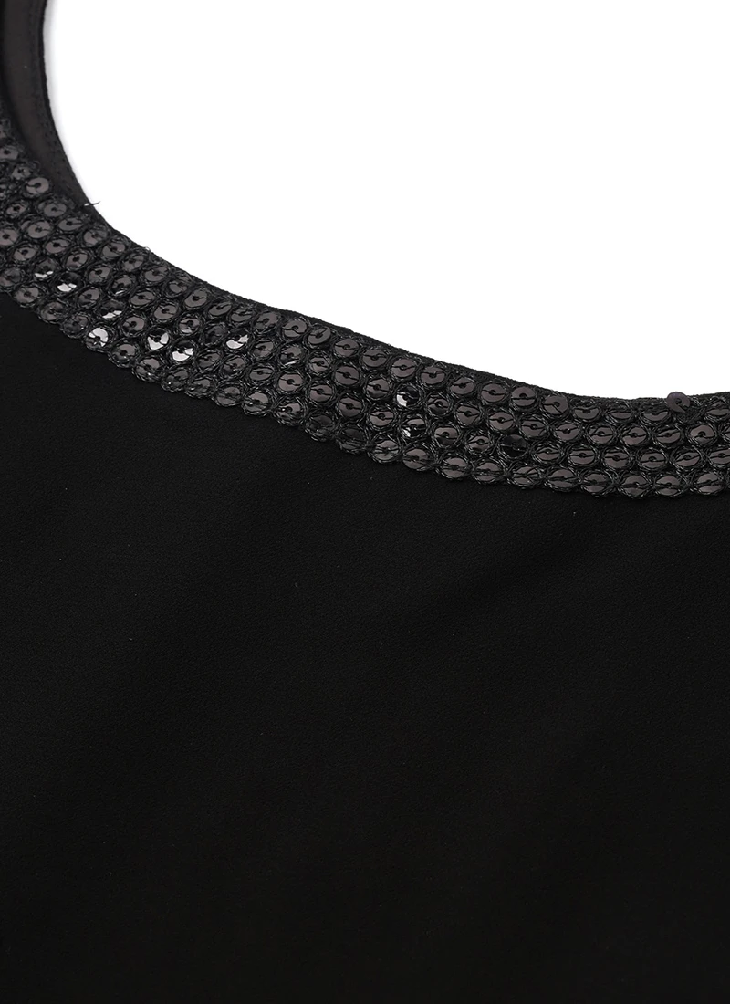 Black Georgette Top Work Wear 5 Black Georgette Top Work Wear - Image 5