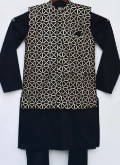 Black Gota Embroidered Bandi Set