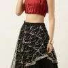 Teen Girls Black N Red Pleated Lehenga Set Party Wear