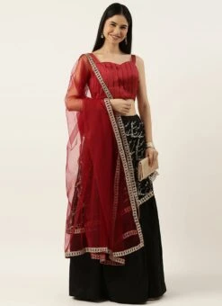 Teen Girls Black N Red Pleated Lehenga Set Party Wear -Mahra Clothing Shop Black N Red Pleated Lehenga Set GHBS02205993 u