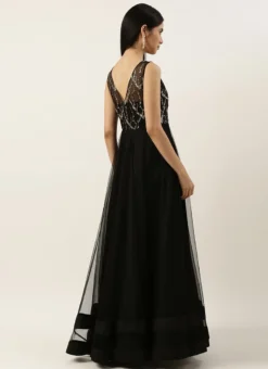 Teen Girls Black Net Sequins Embroidery Party Wear -Mahra Clothing Shop Black Net Sequins Embroidery Gown IWBS02204771 b