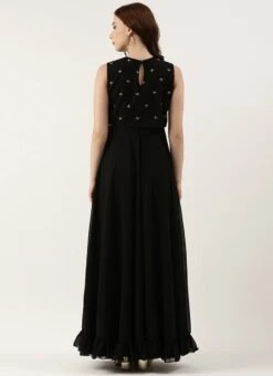 Teen Girls Black Net Sequins Gown Festive Wear 7 Teen Girls Black Net Sequins Gown Festive Wear -Mahra Clothing Shop Black Net Sequins Gown IWBS02301648 b