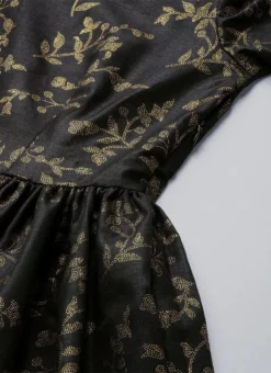 Black Printed Rayon Boat Neck Gown After Six Wear -Mahra Clothing Shop Black Printed Rayon Boat Neck Gown IWBS01909988 rpsc2