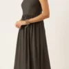 Black Rayon Ankle Length Dress After Six Wear