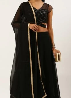 Teen Girls Black Sequins Embroidered Lehenga Festive Wear