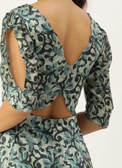 Blue Art Silk Digital Printed Dress After Six Wear Festive Wear -Mahra Clothing Shop Blue Art Silk Digital Printed Dress DRBS02210921 rrc2