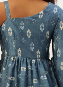 Teen Girls Blue Art Silk Digital Printed Gown Festive Wear -Mahra Clothing Shop Blue Art Silk Digital Printed Gown IWBS02209711 rrc2