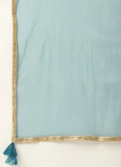 Top From Blue Art Silk Halter Neck Sharara Suit After Six Wear -Mahra Clothing Shop Blue Art Silk Halter Neck Sharara Suit SLBS02305247 rrc4 2