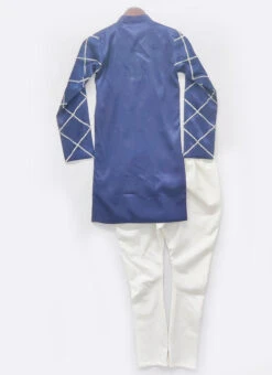 Blue Art Silk Kurta Pyjama 5 Blue Art Silk Kurta Pyjama -Mahra Clothing Shop Blue Art Silk Kurta Pyjama KDBDFK1806 b