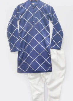 Blue Art Silk Kurta Pyjama