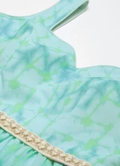 Blue Digital Print Tiered Dress Festive Wear -Mahra Clothing Shop Blue Digital Print Tiered Dress DRBS02303916 rrc1