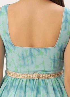 Blue Digital Print Tiered Dress Festive Wear -Mahra Clothing Shop Blue Digital Print Tiered Dress DRBS02303916 rrc2