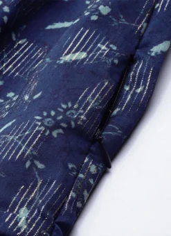 Blue Digital Printed Art Silk Off Shoulder Dress After Six Wear -Mahra Clothing Shop Blue Digital Printed Art Silk Off Shoulder Dress DRBS02109715 rrc2