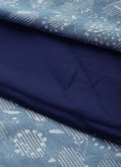 Blue Digital Printed Art Silk Off Shoulder Dress After Six Wear -Mahra Clothing Shop Blue Digital Printed Art Silk Off Shoulder Dress DRBS02109715 rrc3