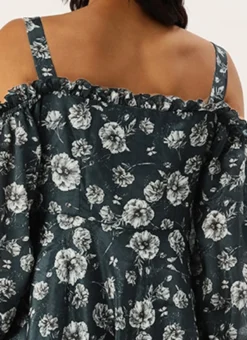 Blue Digital Printed Chinon Dress Party Wear -Mahra Clothing Shop Blue Digital Printed Chinon Dress DRBS02308892 rrc2