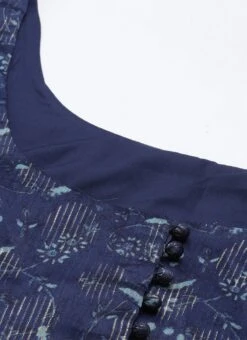 Blue Digital Printed Jacket Slit Style Dress Festive Wear -Mahra Clothing Shop Blue Digital Printed Jacket Slit Style Dress DRBS02110014 rrc1