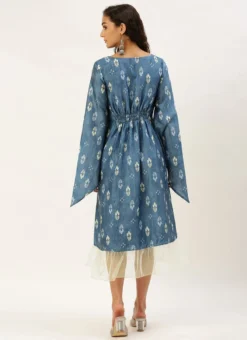 Blue Digital Printed Kaftan Dress After Six Wear Festive Wear -Mahra Clothing Shop Blue Digital Printed Kaftan Dress DRBS02211026 b