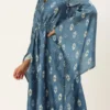 Blue Digital Printed Kaftan Dress After Six Wear Festive Wear