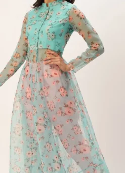 Top From Blue Digital Printed Kurta Set With Straight Pant After Six Wear