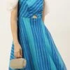 Blue Digital Printed Maxi Dress After Six Wear