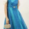 Blue Digital Printed Maxi Dress Festive Wear After Six Wear