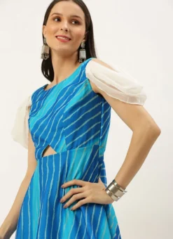 Blue Digital Printed Maxi Dress Festive Wear After Six Wear -Mahra Clothing Shop Blue Digital Printed Maxi Dress DRBS02205896 rrc2