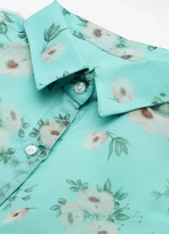 Blue Digital Printed Organza Kurti Festive Wear -Mahra Clothing Shop Blue Digital Printed Organza Kurti KRBS02303819 rrc1