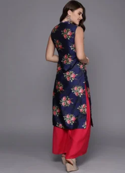 Blue Digital Printed Top Work Wear 11 Blue Digital Printed Top Work Wear -Mahra Clothing Shop Blue Digital Printed Top KRBS02307684 b