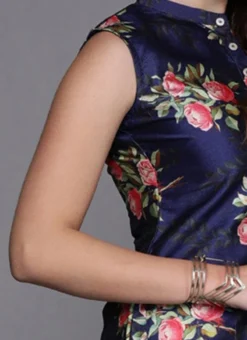 Blue Digital Printed Top Work Wear 14 Blue Digital Printed Top Work Wear -Mahra Clothing Shop Blue Digital Printed Top KRBS02307684 rrc3